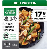 Healthy Choice Simply Steamers Grilled Chicken Marsala, High Protein Frozen Meal, 9.9 oz. Bowl — package