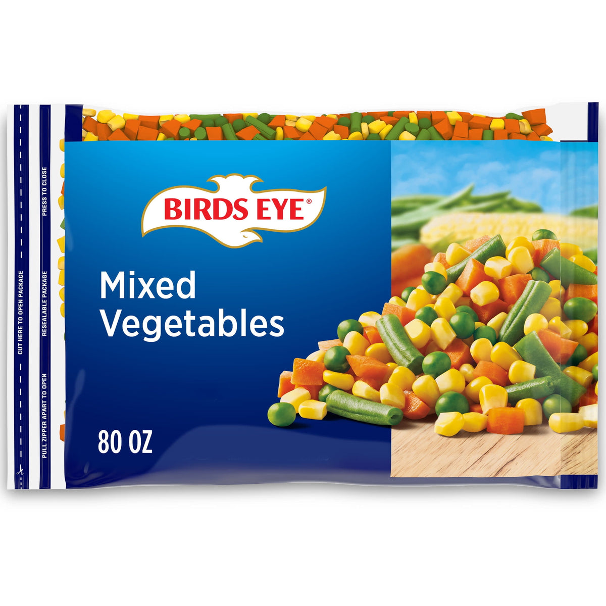 Birds Eye Frozen Mixed Vegetables Corn, Carrots, Green Beans & Peas, 80 oz