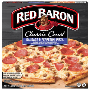 Red Baron Frozen Classic Crust Pizza Sausage and Pepperoni, 21.95 oz
