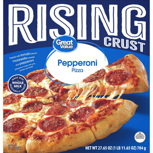 Great Value Frozen Rising Crust Pepperoni Pizza with Marinara Sauce, 27.65 oz