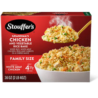 Stouffer’s Grandma’s Chicken and Vegetable Rice Bake, Family Size, Frozen Family Dinners 36 oz — package