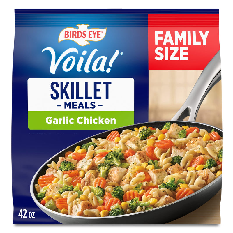 Birds Eye Voila! Garlic Chicken Skillet Meals, Frozen Meal, 42 oz. Family Size Bag — package