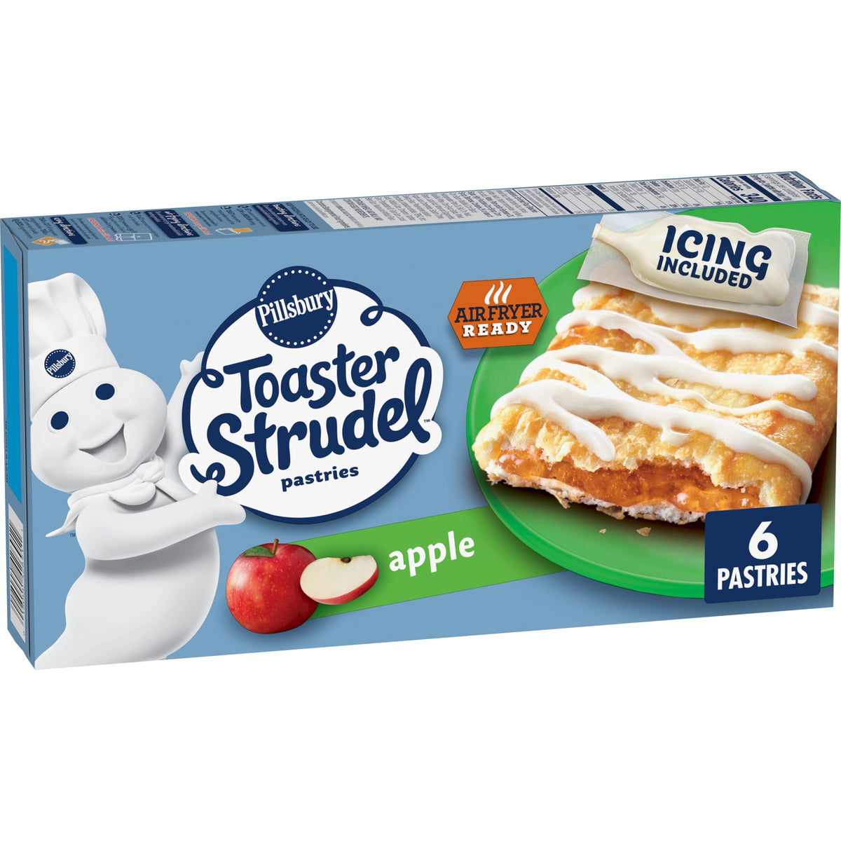 Pillsbury Frozen Toaster Strudel Pastries Apple, 11.700 oz, 6 ct