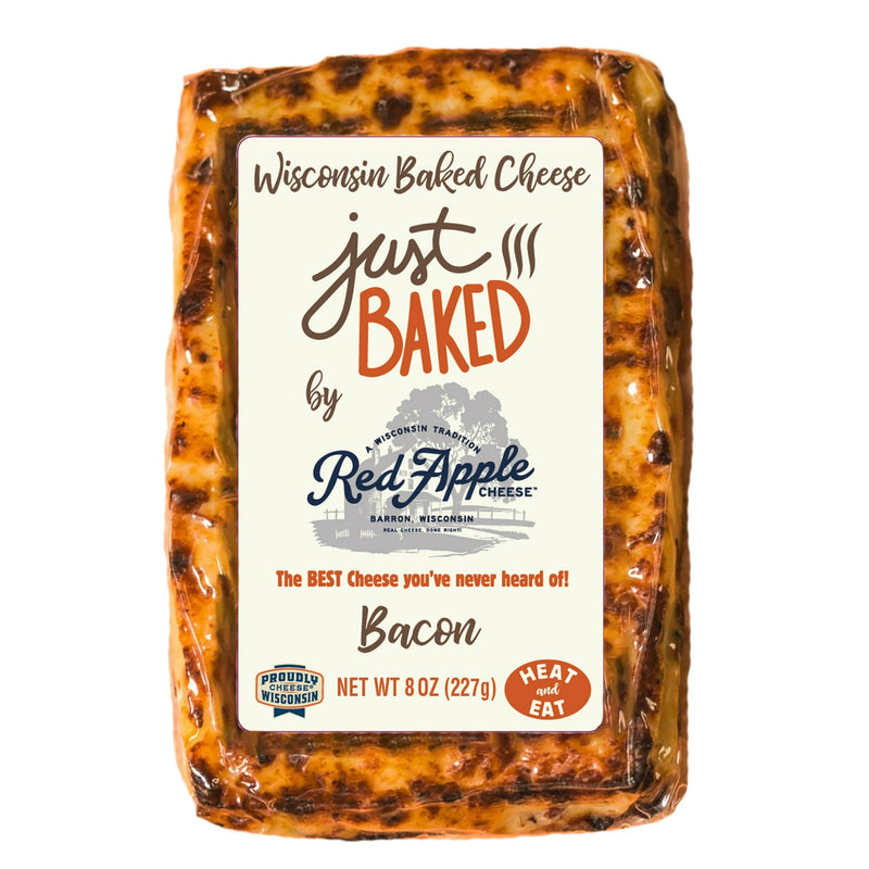 Red Apple Cheese Just Baked Bacon Cheese, 8oz, Block, Refrigerated — package