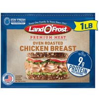 Land O'Frost Premium Sandwich Sliced Fresh Deli Lunch Meat, Oven Roasted Chicken Breast, 1 lb Resealable Pouch — package