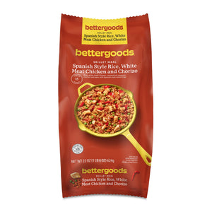 bettergoods Frozen Spanish Style Rice, White Meat Chicken and Chorizo Skillet Meal, 22 oz