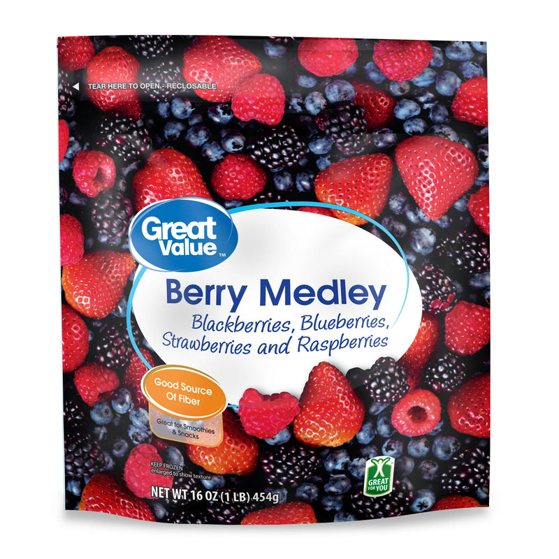 Great Value Frozen Whole Berry Medley, 16 oz — package