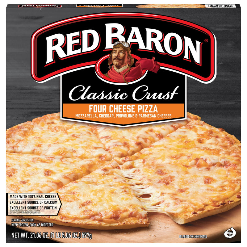 Red Baron Four Cheese Classic Crust Frozen Pizza, 21.06 oz — package