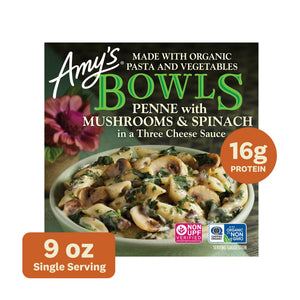 Amy's Kitchen Frozen Mushroom Spinach Penne Bowl, 9 oz