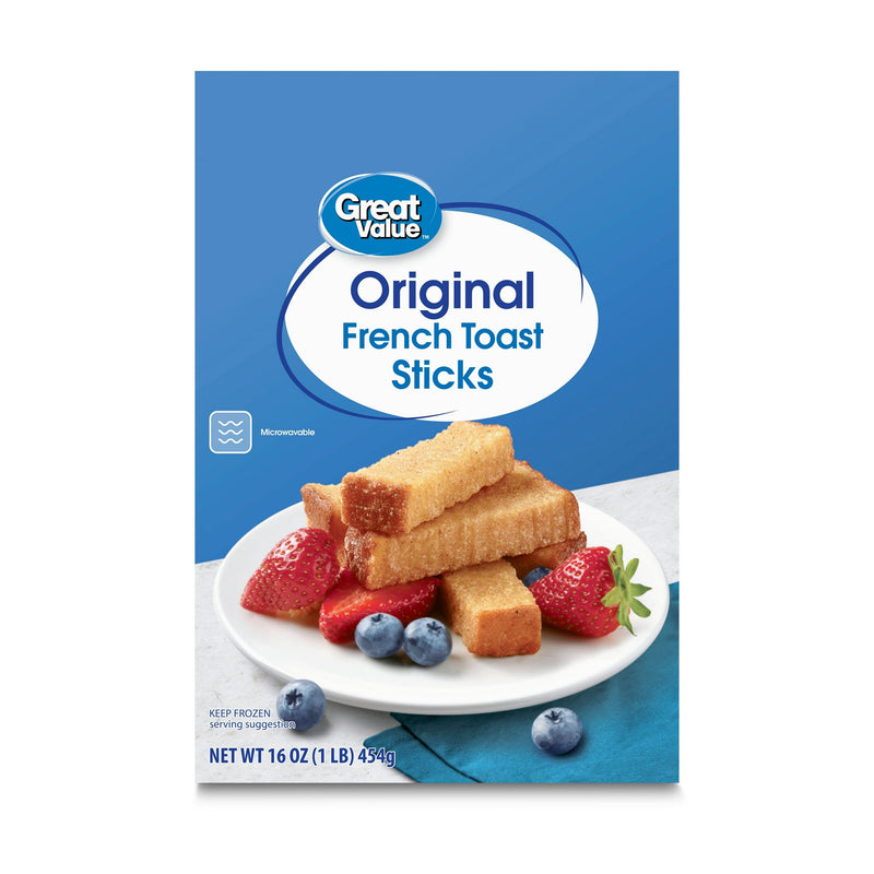Great Value Original French Toast Sticks, 16 oz Box (Frozen) — package