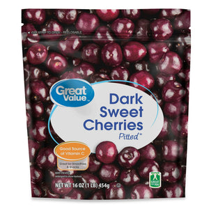 Great Value Frozen Pitted Dark Sweet Cherries, 16 oz (1 lb)