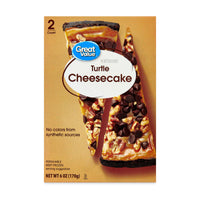 Great Value Turtle Cheesecake, 6 oz, 2 Count — package