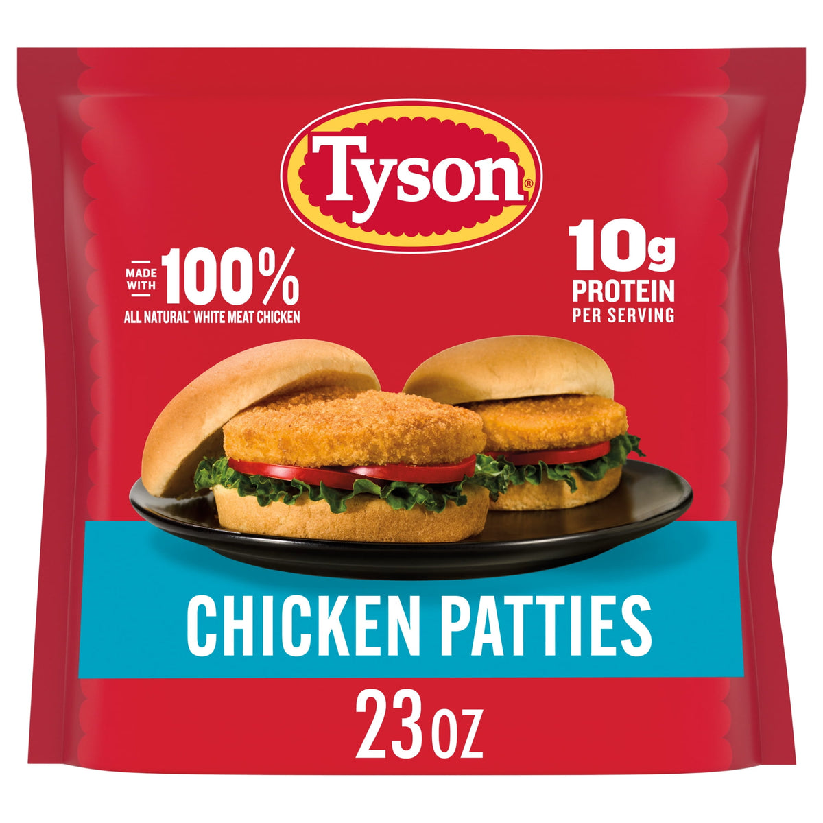 Tyson Foods Frozen White Meat Chicken Patties, 23 OZ
