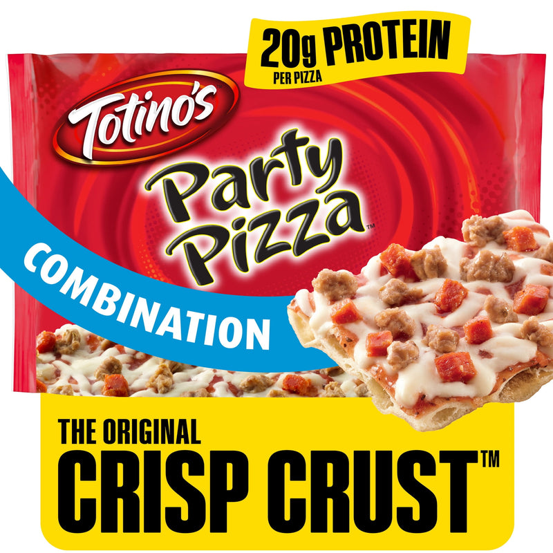 Totino's Party Pizza, Combination, Oven Ready, Thin Crust, 20g Protein, 10.7 oz (Frozen) — package