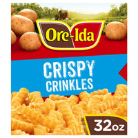Ore-Ida Crispy Crinkles French Fried Frozen Potatoes, 1 Bag, for Easy Snacks and Dinner Sides, Gluten-Free, 32 oz — package