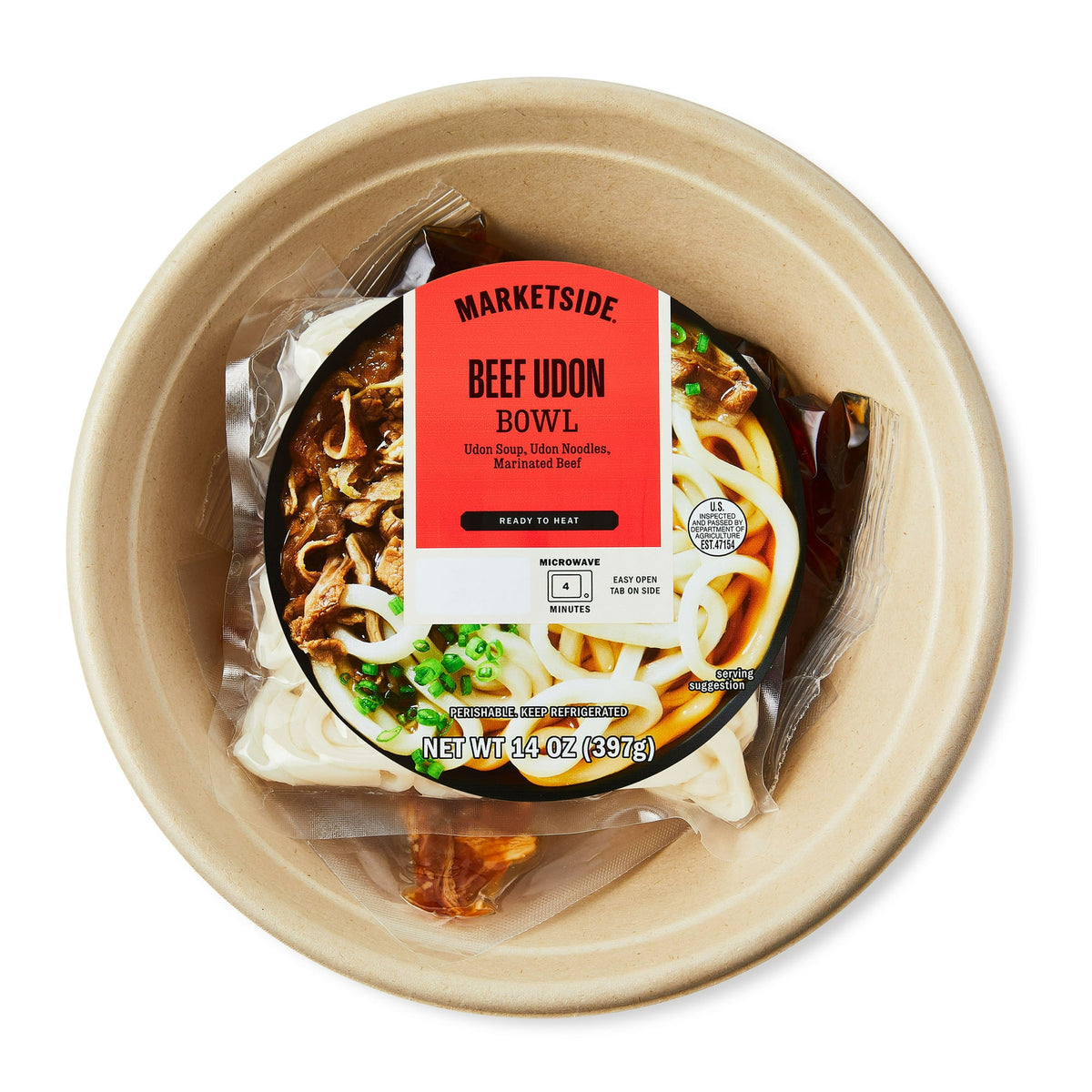 Marketside Refrigerated Beef Udon Bowl, 14 oz