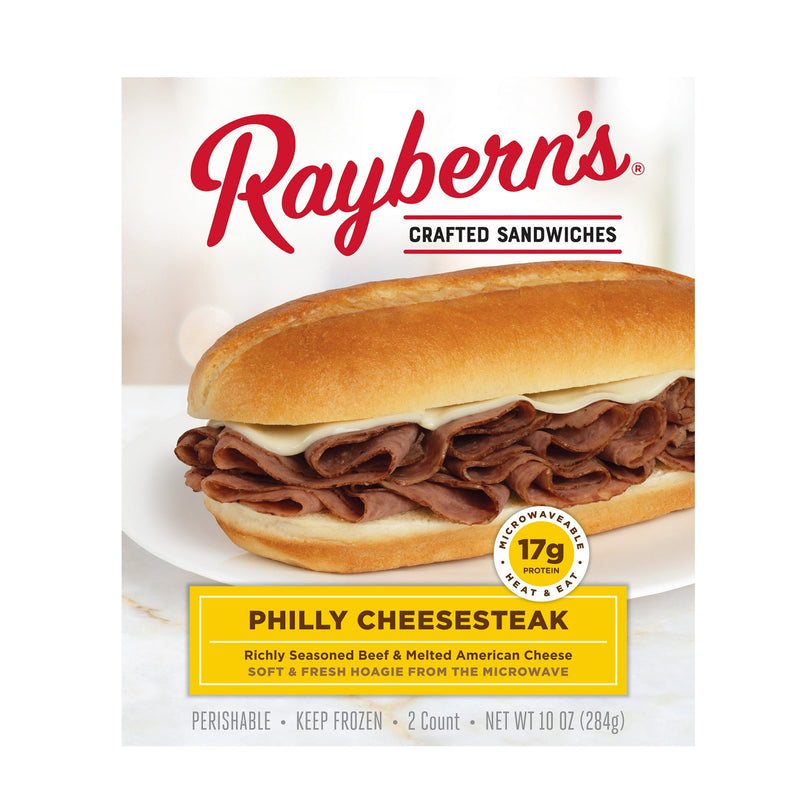 Raybern's Philly Cheesesteak Sandwich 10 oz, 2 Ct (Frozen) — package