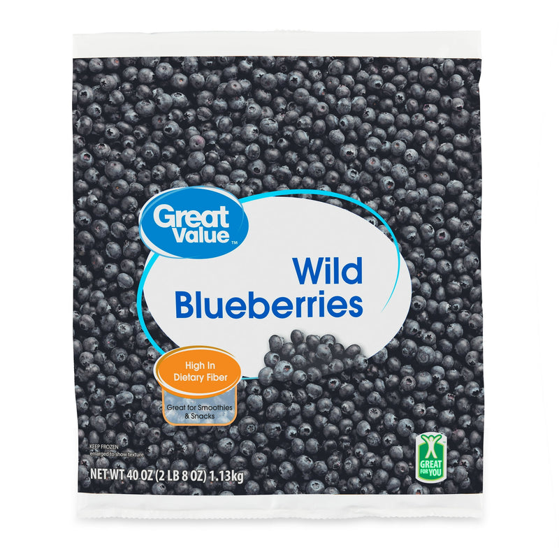 Great Value Wild Blueberries, 40 oz (Frozen) — package