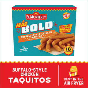 El Monterey Frozen Mas Bold Buffalo-Style Chicken Taquitos, 20.7 oz, 18 ct