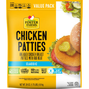 Foster Farms Frozen Chicken Patties Classic, 28 oz