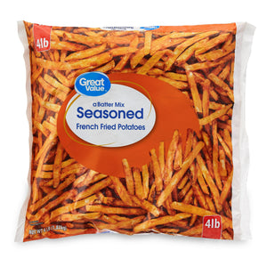 Great Value Frozen Seasoned French Fried Potatoes, 64 oz