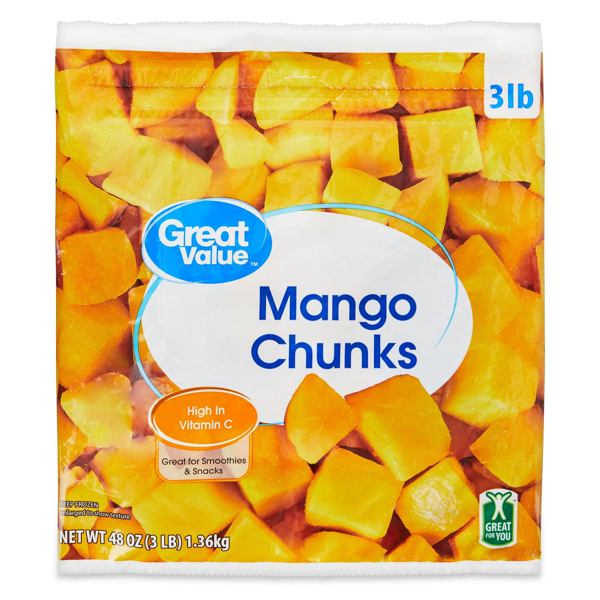 Great Value Frozen Mango Chunks, 48 oz