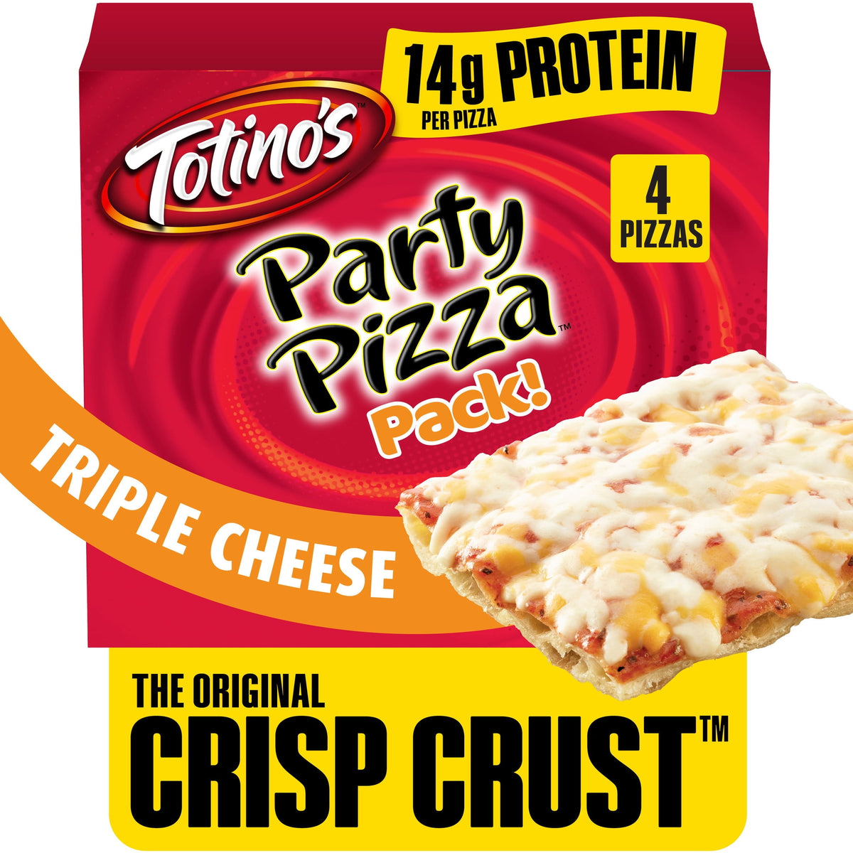 Totino's Frozen Party Pizza Triple Cheese Thin Crust, 39.200 oz, 4 ct