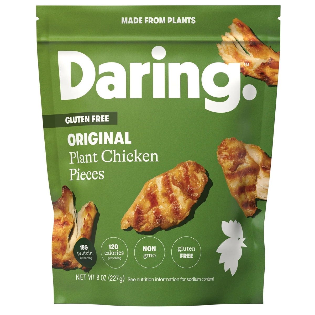 Daring Frozen Plant-Based Chicken Breast Pieces Original, 8 oz, 27 ct