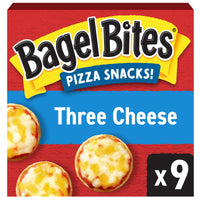 Bagel Bites Mini Pizza Bagel Frozen Snacks, 1 Box, for After-School and Late Night Snacking, Three Cheese, No High-Fructose Corn Syrup and No Artificial Flavors, 9 Count — package