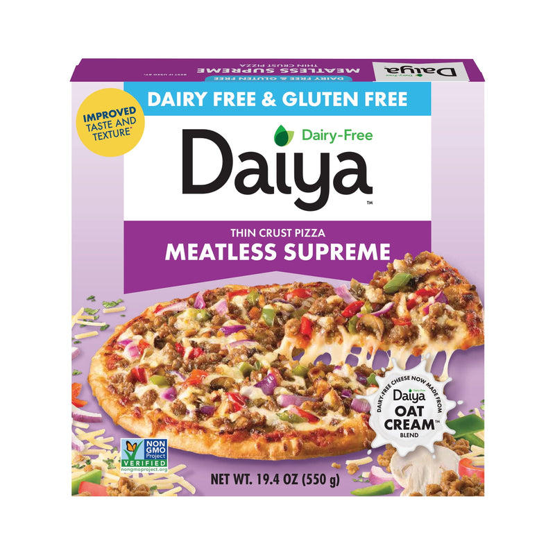 Daiya Dairy Free Gluten Free Meatless Supreme Pizza, Vegan, 19.4 oz (Frozen) — package