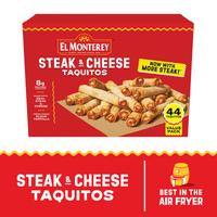 El Monterey Steak & Cheese Flour Taquitos, 44 Count, 44 oz (Frozen) — package