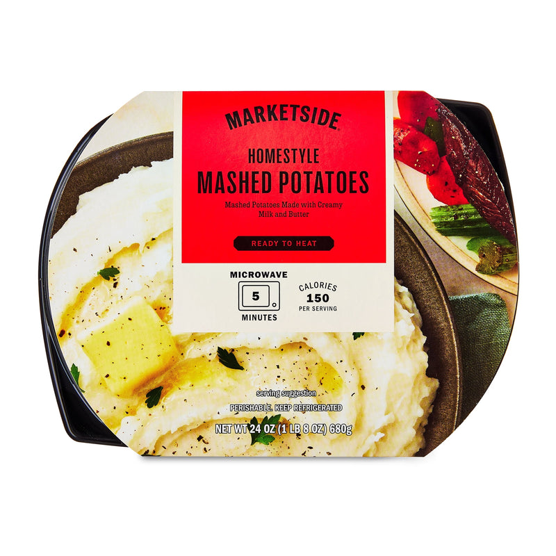 Marketside Ready to Heat Side Homestyle Mashed Potatoes Tray, 24 oz — package