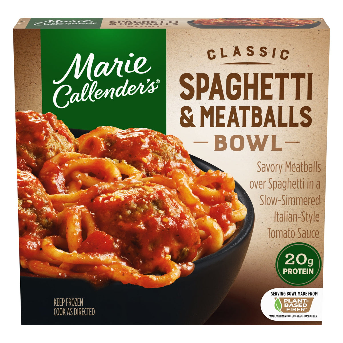 Marie Callender's Frozen Classic Spaghetti and Meatballs Bowl, 12.4 oz
