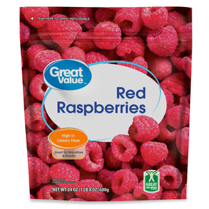 Great Value Frozen Red Raspberries, 24 oz