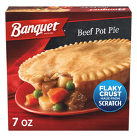 Banquet Beef Pot Pie, 8g Protein, Frozen Meal, 7 oz. — package