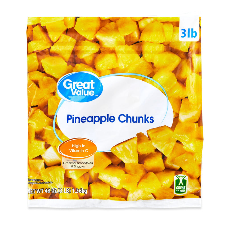 Great Value Pineapple Chunks, 48 oz (Frozen) — package