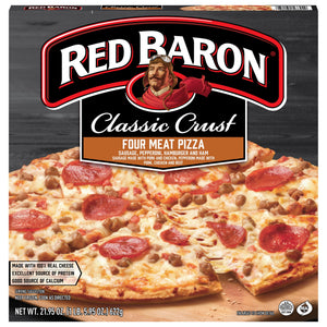 Red Baron Frozen Pizza Four Meat Classic Crust, 21.95 oz