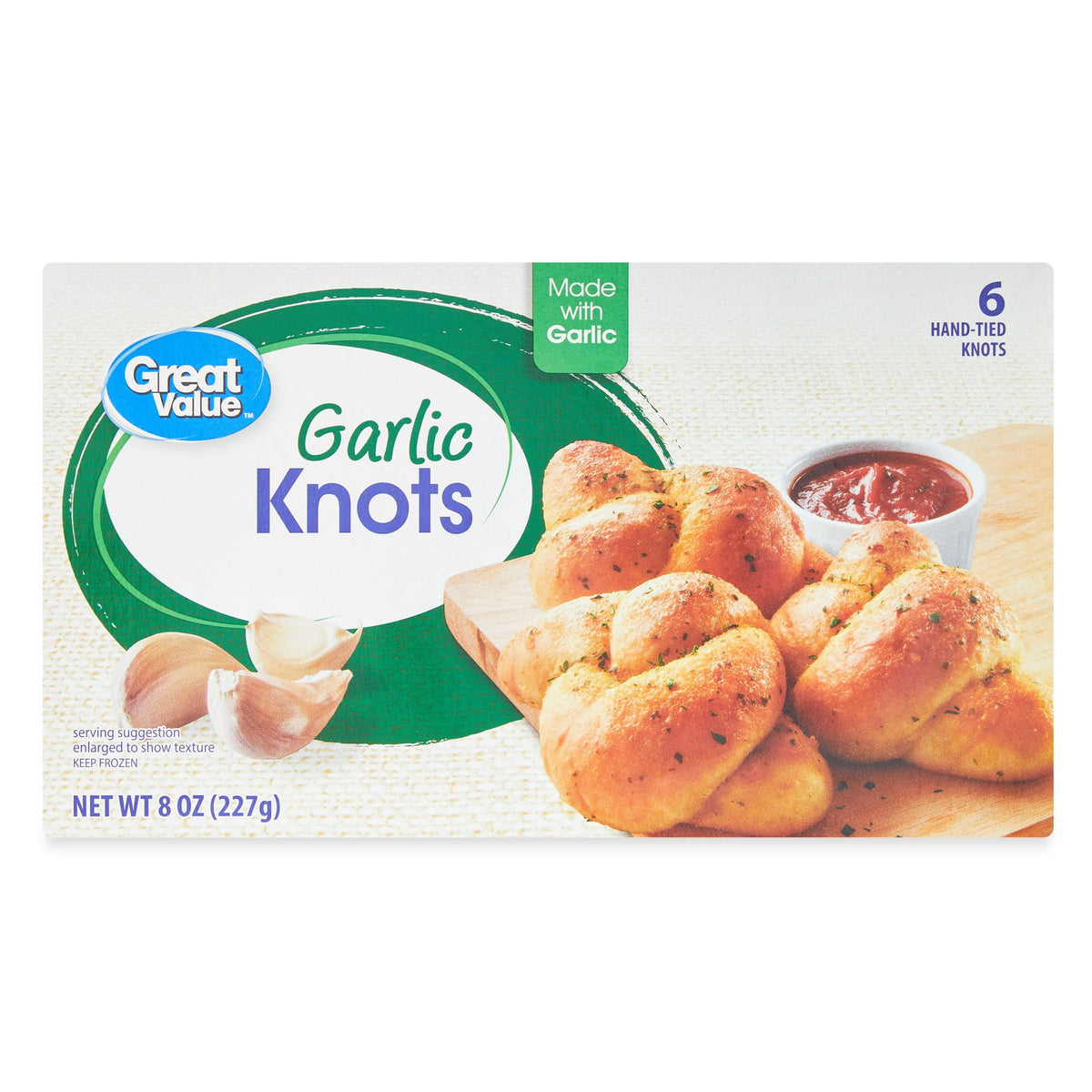 Great Value Frozen Garlic Knots, 8 oz, 6 ct