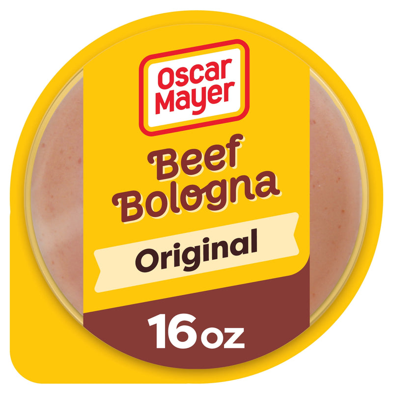 Oscar Mayer Beef Bologna Sliced Deli Meat, for Easy Lunches and Snacking, Quality Meat, No Fillers, 16 oz — package
