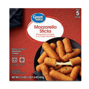 Great Value Frozen Mozzarella Cheese Sticks Appetizer, 17.4 oz