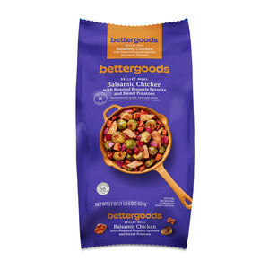 bettergoods Frozen Balsamic Chicken with Roasted Brussels Sprouts and Sweet Potatoes Skillet Meal, 22 oz