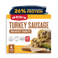 Red's Turkey Sausage Breakfast Burrito, 16 oz. 4 Count (Frozen) — package