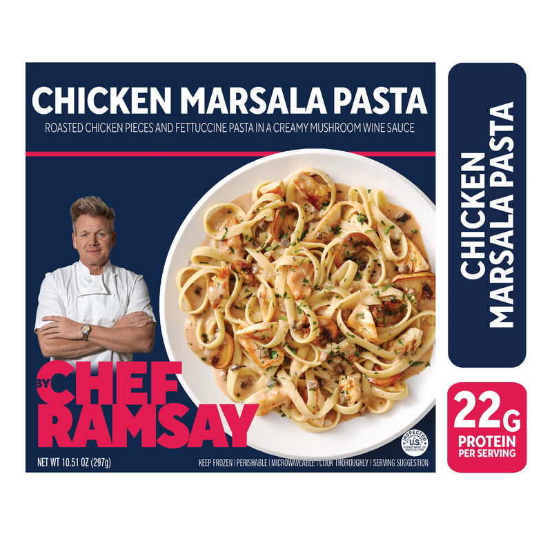 By Chef Ramsay Chicken Marsala Pasta with Roasted Chicken and Fettuccine, 10.51 oz (Frozen) — package