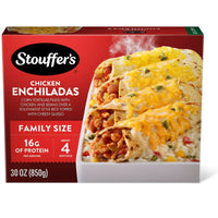 Stouffer’s Chicken Enchiladas, Family Size, Frozen Enchiladas, Family Size Frozen Meals 30 oz — package