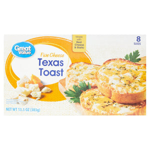 Great Value Frozen Texas Toast Five Cheese, 13.5 oz, 8 ct