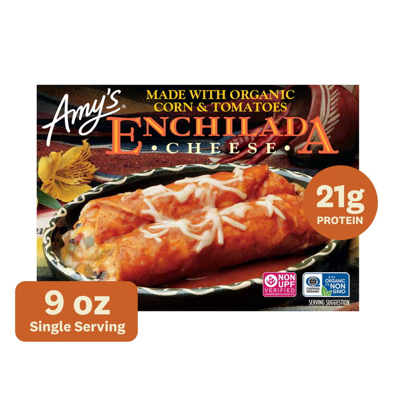 Amy's Organic Cheese Enchilada, Gluten Free & Vegetarian, 9 oz (Frozen) — package