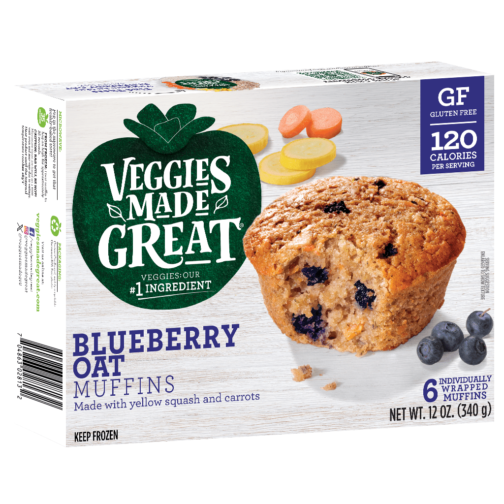 Veggies Made Great Frozen Blueberry Oat Muffins, 12 oz, 6 ct
