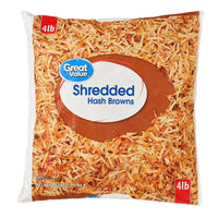Great Value Shredded Hash Browns, 4 lbs Bag (Frozen) — package