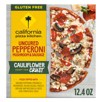 California Pizza Kitchen Cauliflower Crust Uncured Pepperoni Mushroom and Sausage, 12.4 oz — package