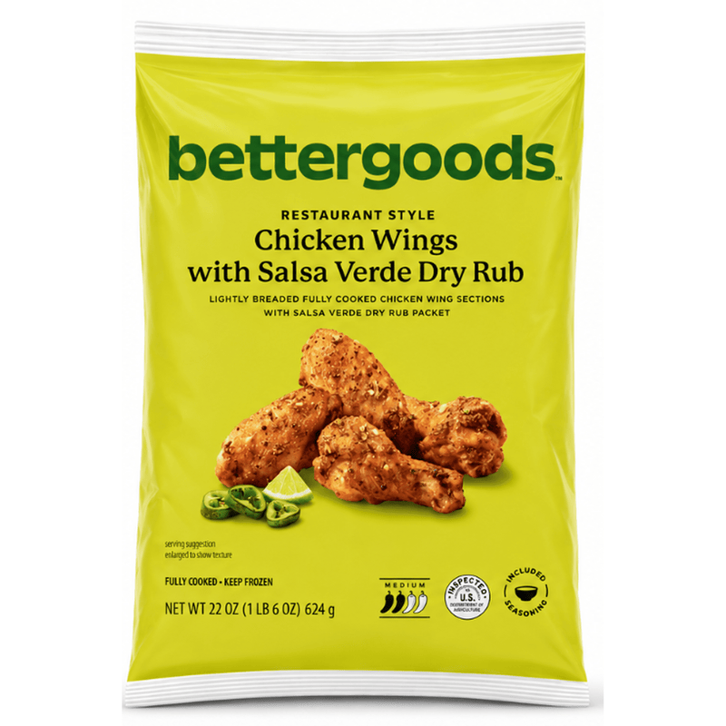 bettergoods Chicken Wings with Salsa Verde Dry Rub, 22 oz (Frozen) — package